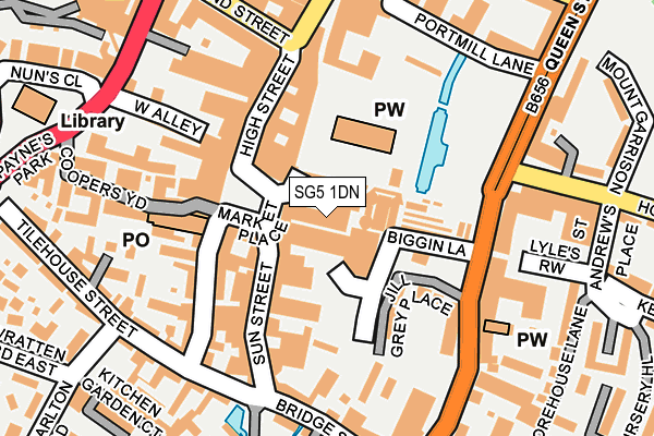 SG5 1DN map - OS OpenMap – Local (Ordnance Survey)