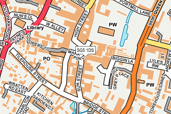 SG5 1DS map - OS OpenMap – Local (Ordnance Survey)