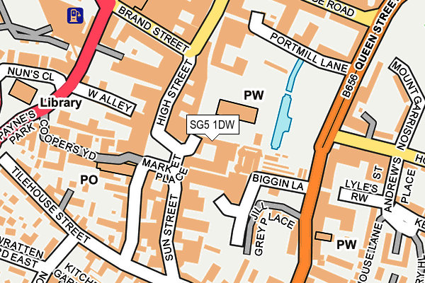 SG5 1DW map - OS OpenMap – Local (Ordnance Survey)