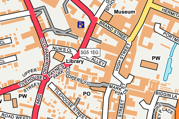 SG5 1EG map - OS OpenMap – Local (Ordnance Survey)