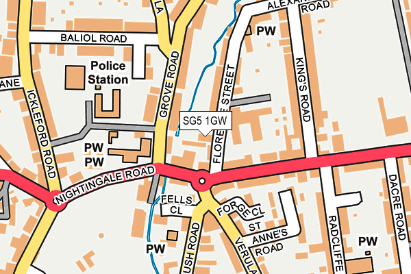 SG5 1GW map - OS OpenMap – Local (Ordnance Survey)