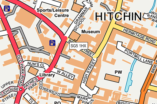 SG5 1HX map - OS OpenMap – Local (Ordnance Survey)