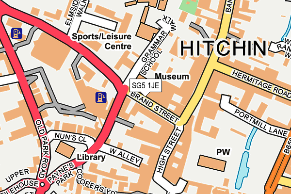 SG5 1JE map - OS OpenMap – Local (Ordnance Survey)