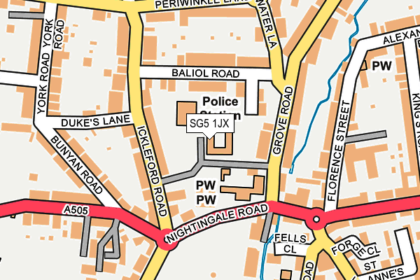 SG5 1JX map - OS OpenMap – Local (Ordnance Survey)