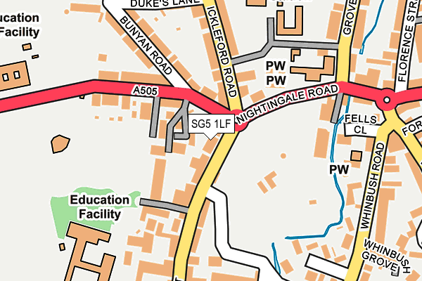 SG5 1LF map - OS OpenMap – Local (Ordnance Survey)