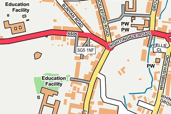 SG5 1NF map - OS OpenMap – Local (Ordnance Survey)