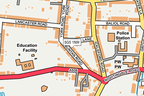 SG5 1NW map - OS OpenMap – Local (Ordnance Survey)