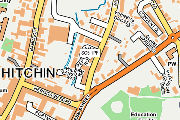 SG5 1PF map - OS OpenMap – Local (Ordnance Survey)