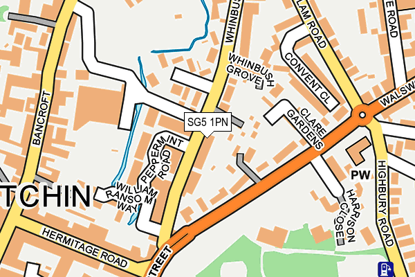 SG5 1PN map - OS OpenMap – Local (Ordnance Survey)