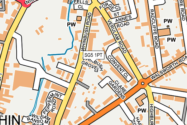 SG5 1PT map - OS OpenMap – Local (Ordnance Survey)