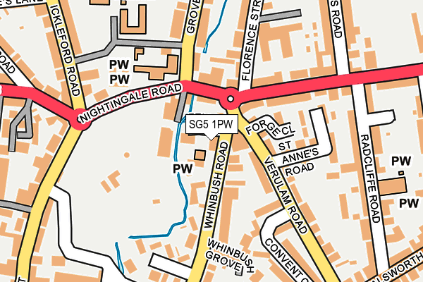 SG5 1PW map - OS OpenMap – Local (Ordnance Survey)