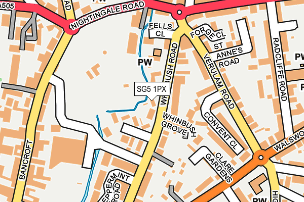 SG5 1PX map - OS OpenMap – Local (Ordnance Survey)