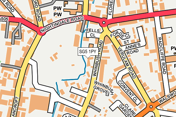 SG5 1PY map - OS OpenMap – Local (Ordnance Survey)
