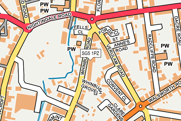 SG5 1PZ map - OS OpenMap – Local (Ordnance Survey)