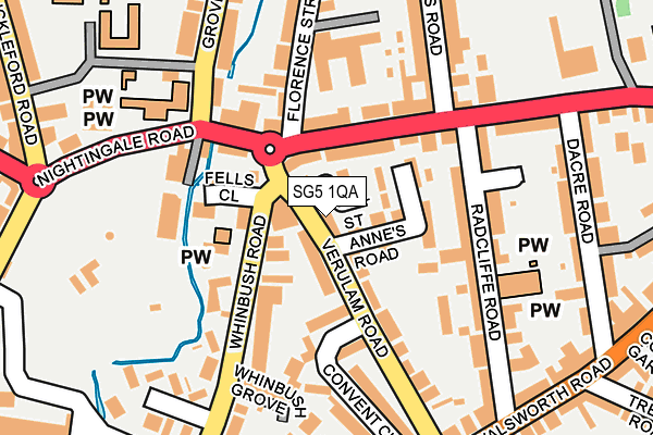 SG5 1QA map - OS OpenMap – Local (Ordnance Survey)