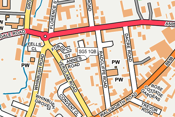 SG5 1QB map - OS OpenMap – Local (Ordnance Survey)