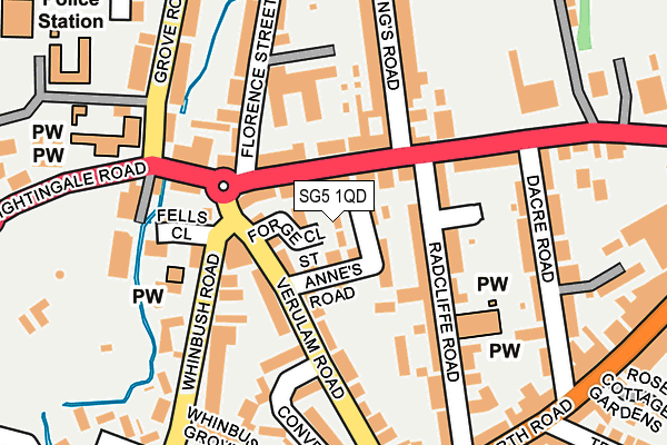 SG5 1QD map - OS OpenMap – Local (Ordnance Survey)