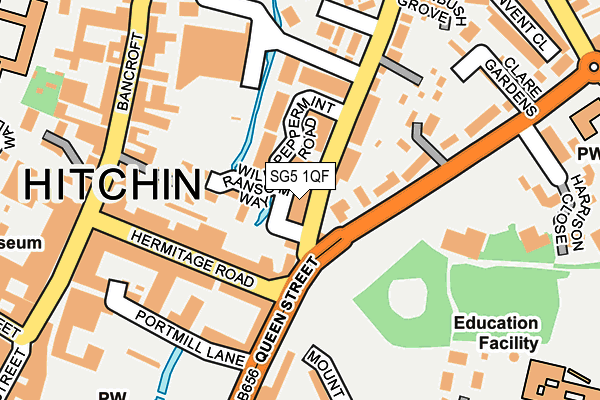 SG5 1QF map - OS OpenMap – Local (Ordnance Survey)