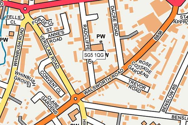 SG5 1QG map - OS OpenMap – Local (Ordnance Survey)