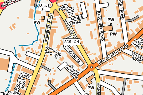 SG5 1QN map - OS OpenMap – Local (Ordnance Survey)