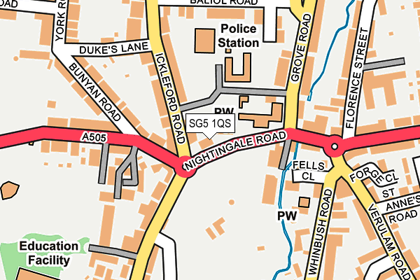 SG5 1QS map - OS OpenMap – Local (Ordnance Survey)