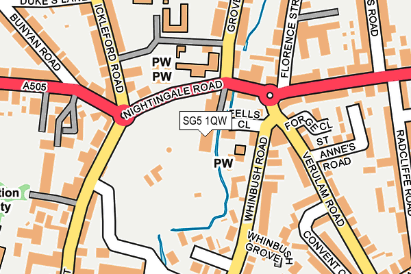 SG5 1QW map - OS OpenMap – Local (Ordnance Survey)