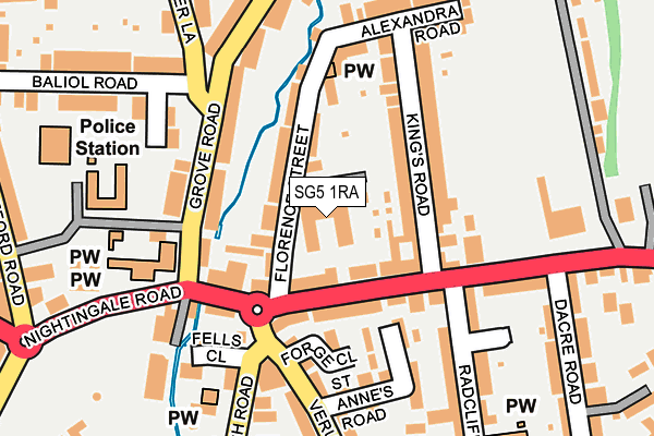 SG5 1RA map - OS OpenMap – Local (Ordnance Survey)