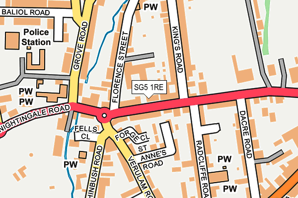 SG5 1RE map - OS OpenMap – Local (Ordnance Survey)