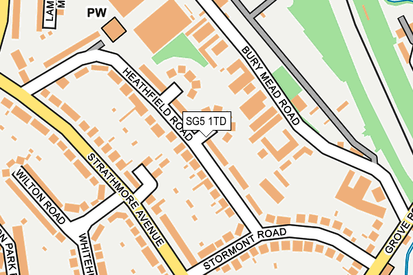 SG5 1TD map - OS OpenMap – Local (Ordnance Survey)