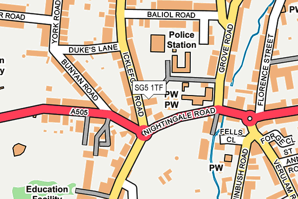 SG5 1TF map - OS OpenMap – Local (Ordnance Survey)