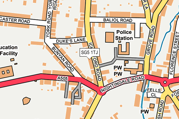 SG5 1TJ map - OS OpenMap – Local (Ordnance Survey)