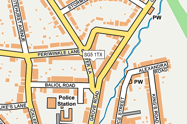 SG5 1TX map - OS OpenMap – Local (Ordnance Survey)