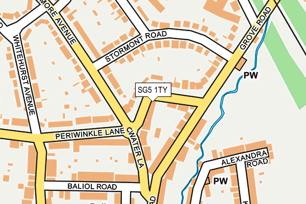 SG5 1TY map - OS OpenMap – Local (Ordnance Survey)