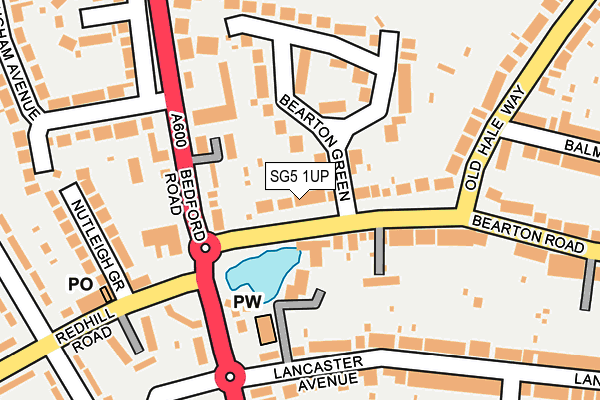 SG5 1UP map - OS OpenMap – Local (Ordnance Survey)