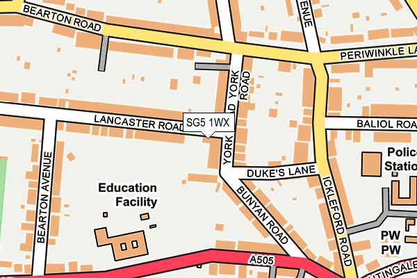 SG5 1WX map - OS OpenMap – Local (Ordnance Survey)
