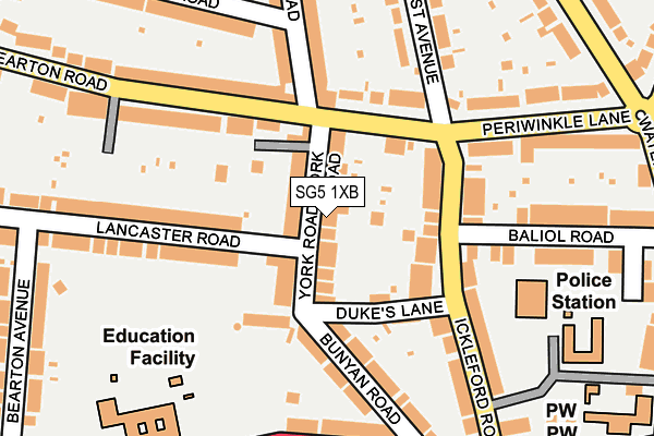 SG5 1XB map - OS OpenMap – Local (Ordnance Survey)