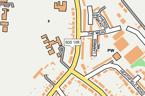 SG5 1XR map - OS OpenMap – Local (Ordnance Survey)