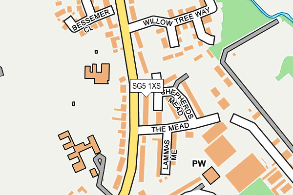SG5 1XS map - OS OpenMap – Local (Ordnance Survey)