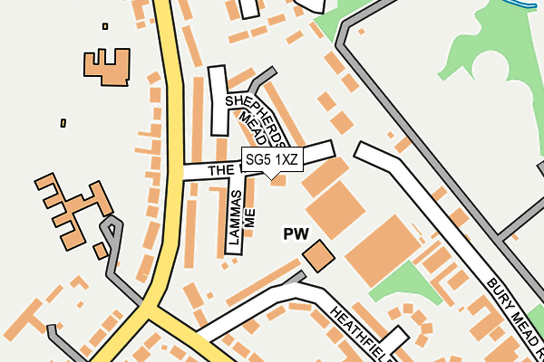 SG5 1XZ map - OS OpenMap – Local (Ordnance Survey)