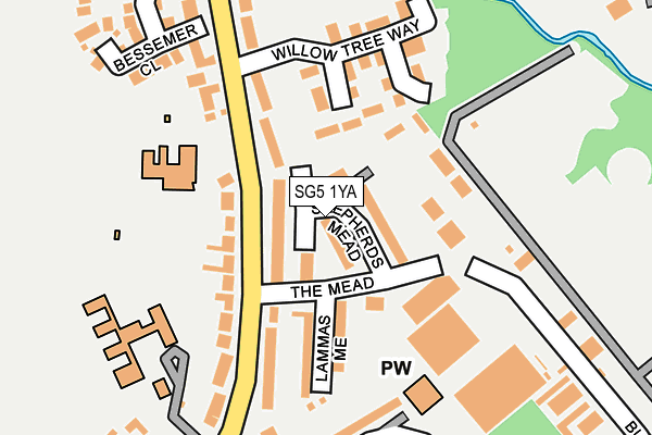 SG5 1YA map - OS OpenMap – Local (Ordnance Survey)