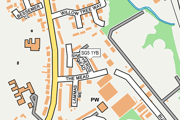 SG5 1YB map - OS OpenMap – Local (Ordnance Survey)