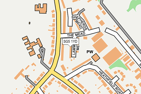 SG5 1YD map - OS OpenMap – Local (Ordnance Survey)