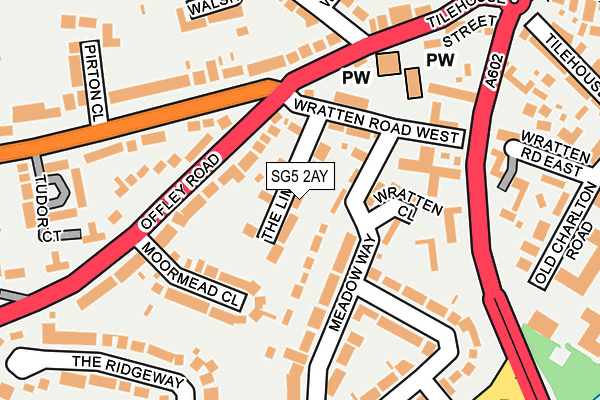 SG5 2AY map - OS OpenMap – Local (Ordnance Survey)