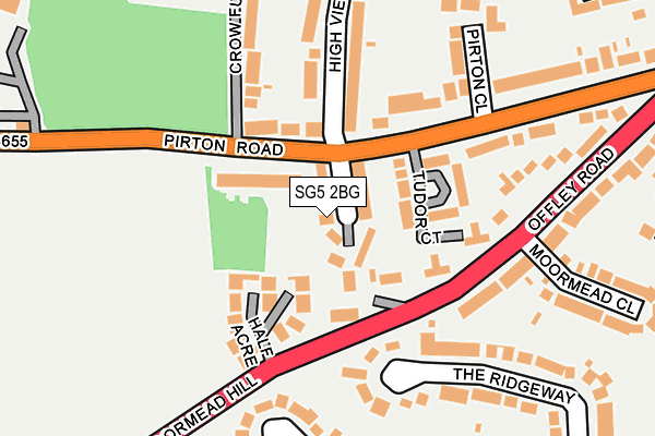 SG5 2BG map - OS OpenMap – Local (Ordnance Survey)