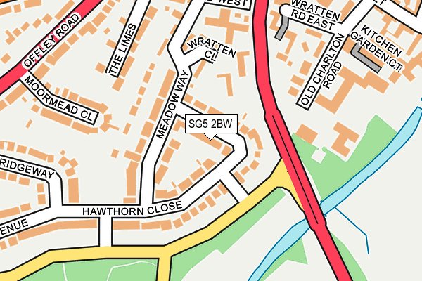 SG5 2BW map - OS OpenMap – Local (Ordnance Survey)