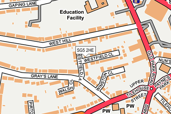 SG5 2HE map - OS OpenMap – Local (Ordnance Survey)