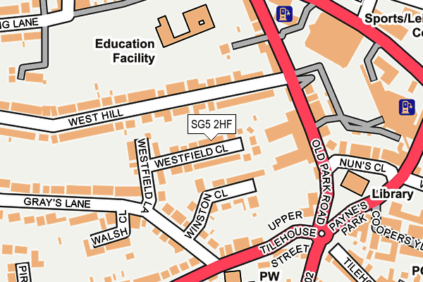 SG5 2HF map - OS OpenMap – Local (Ordnance Survey)