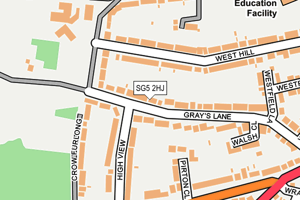 SG5 2HJ map - OS OpenMap – Local (Ordnance Survey)