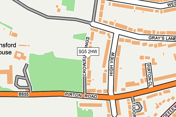 SG5 2HW map - OS OpenMap – Local (Ordnance Survey)