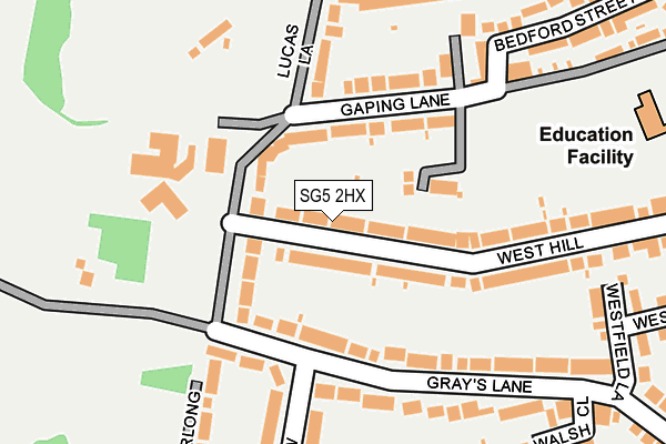SG5 2HX map - OS OpenMap – Local (Ordnance Survey)